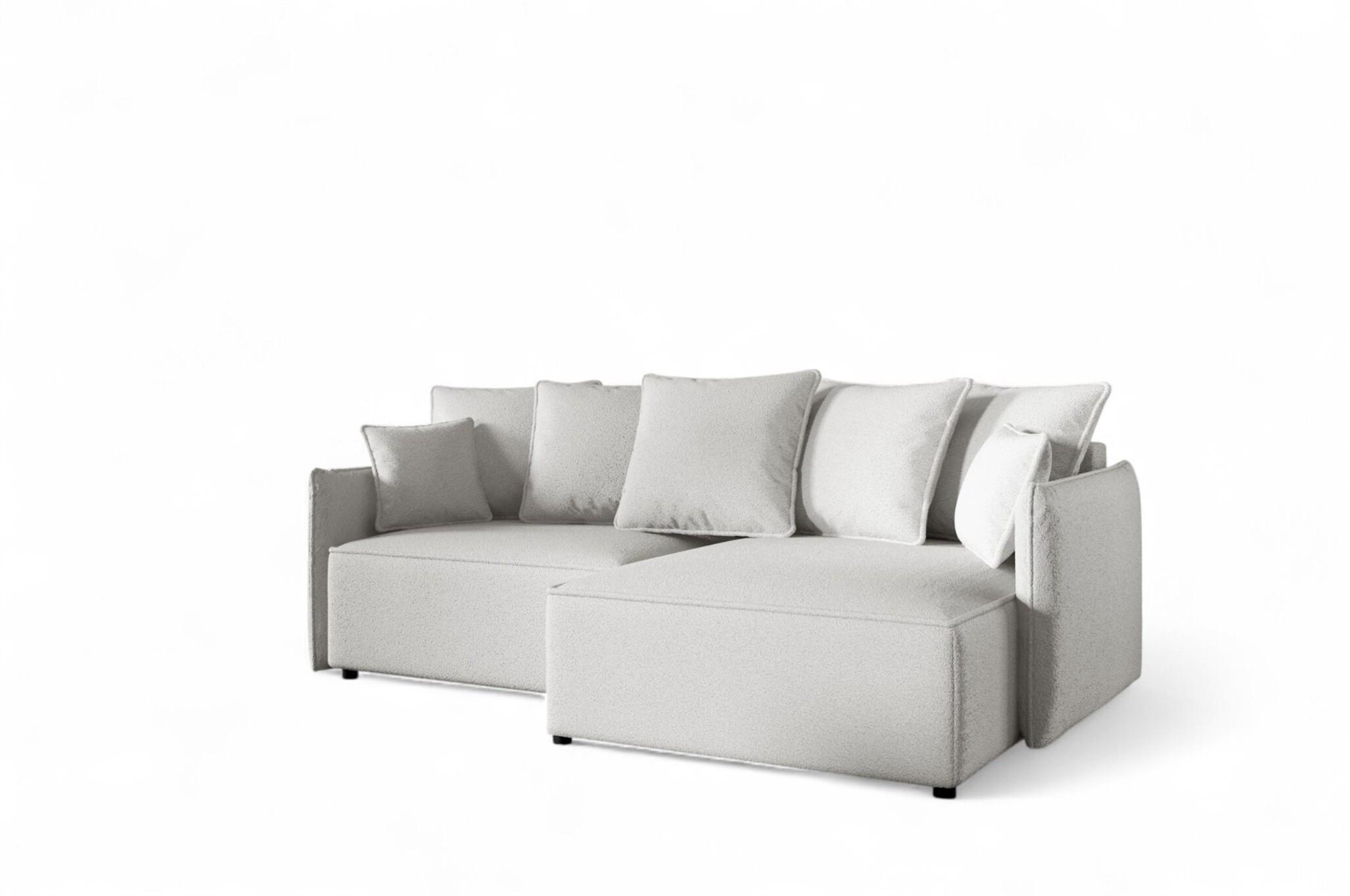 ECKSOFA Minea Mit Schlaffunktion - Creme, Holzwerkstoff/Textil (221/153cm) - Fun Möbel