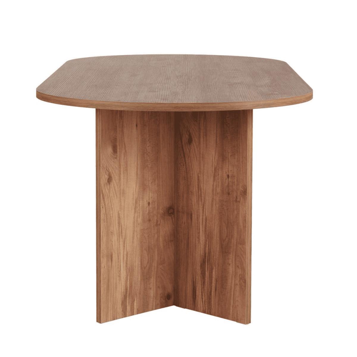 ESSTISCH mit ovaler Tischplatte L200 cm 90/200/75 cm - Kieferfarben, Holzwerkstoff (96/90/75cm) - Calicosy