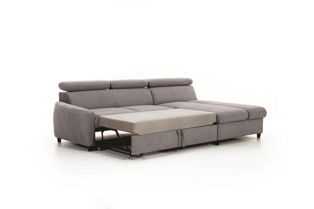 ECKSOFA Schlafsofa Anton Xs In Esito - Taupe, Holzwerkstoff/Textil (170/260cm) - Fun Möbel