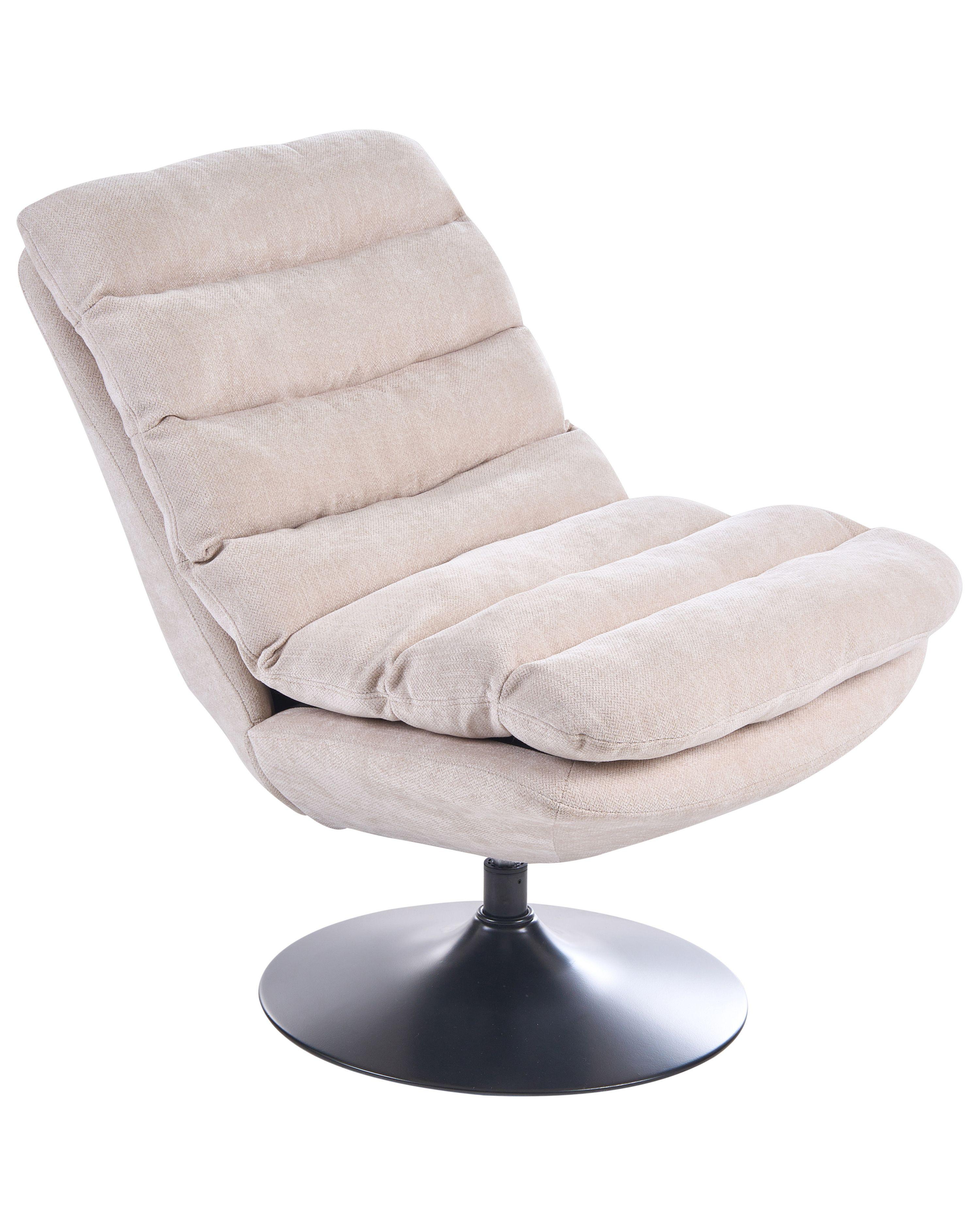 DREHSESSEL Hellbeige Hovet - Beige, Textil (60/90/90cm) - Beliani