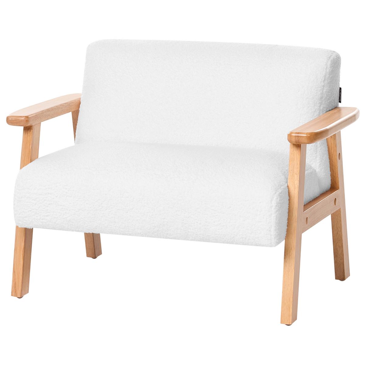 KINDERSOFA Bouclé Weiß Lalmo - Weiß, Textil (74/54/48cm) - Beliani