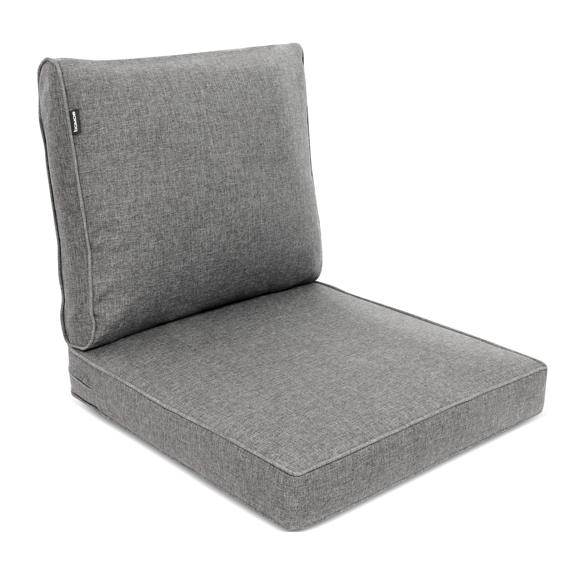 LOUNGEKISSEN Ilano Outdoor Sitz 70x70x8cm mit Rücken 70x40x15cm Hellgrau (2tlg) - Hellgrau, Textil (70/70cm) - BoMoe