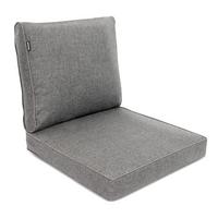 LOUNGEKISSEN Ilano Outdoor Sitz 60x60x8cm mit Rücken 60x40x15cm Hellgrau (2tlg) - Hellgrau, Textil (60/60cm) - BoMoe