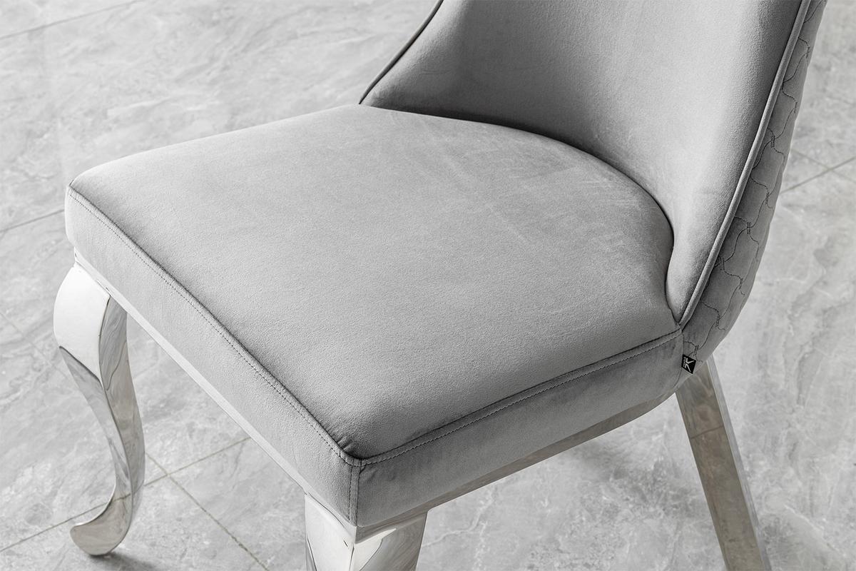 ESSZIMMERSTUHL SELENA Grau Velvet (1er-Set) - Grau, Textil (54/109/64cm) - KAWOLA