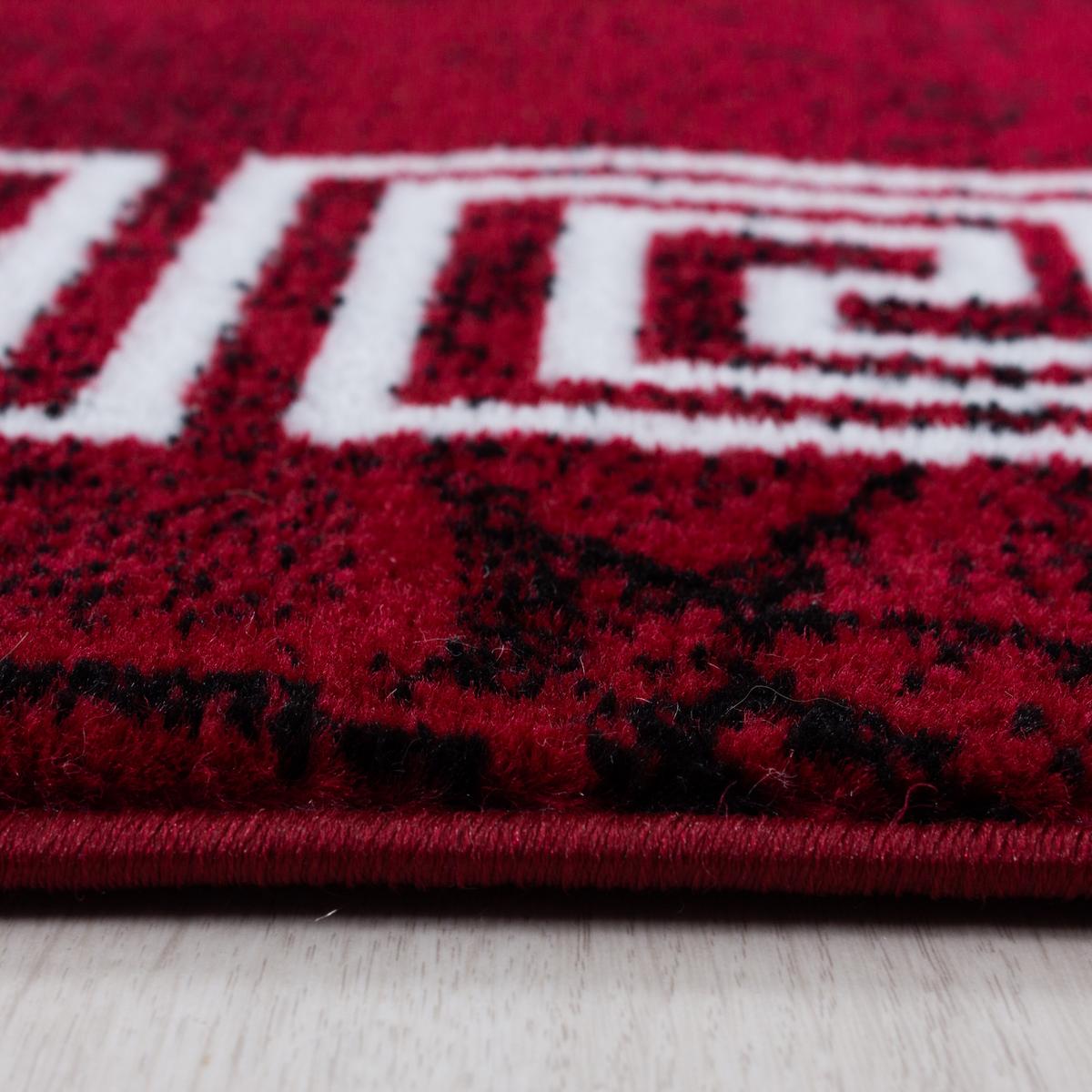 KURZFLORTEPPICH INN, mit Mäander-Muster, Rot, 120 x 170 cm - Rot, Textil (120/170cm) - KADIMA DESIGN