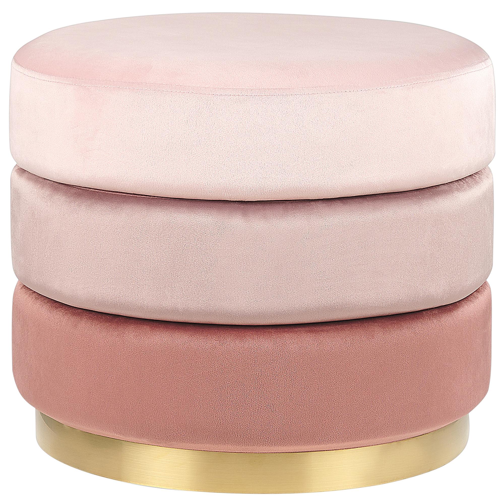 POUF Louin 48/48/41 cm - Pink, Textil (48/41/48cm) - Beliani