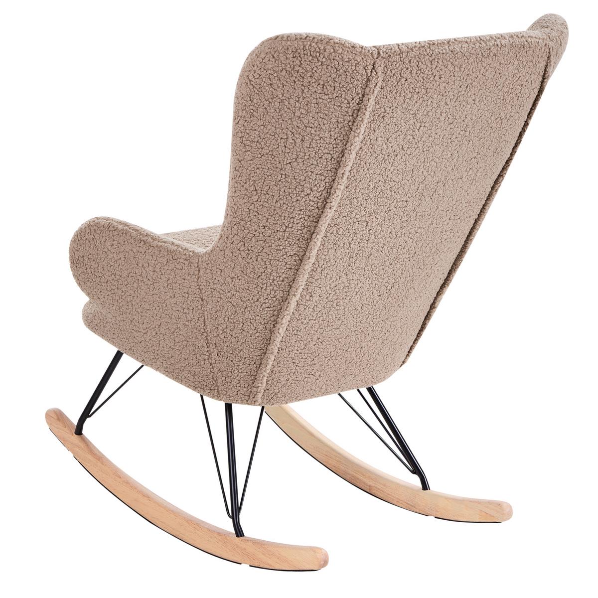 SCHAUKELSESSEL Bouclé Beige Luoma - Beige/Schwarz, Textil (69/106/97cm) - Beliani