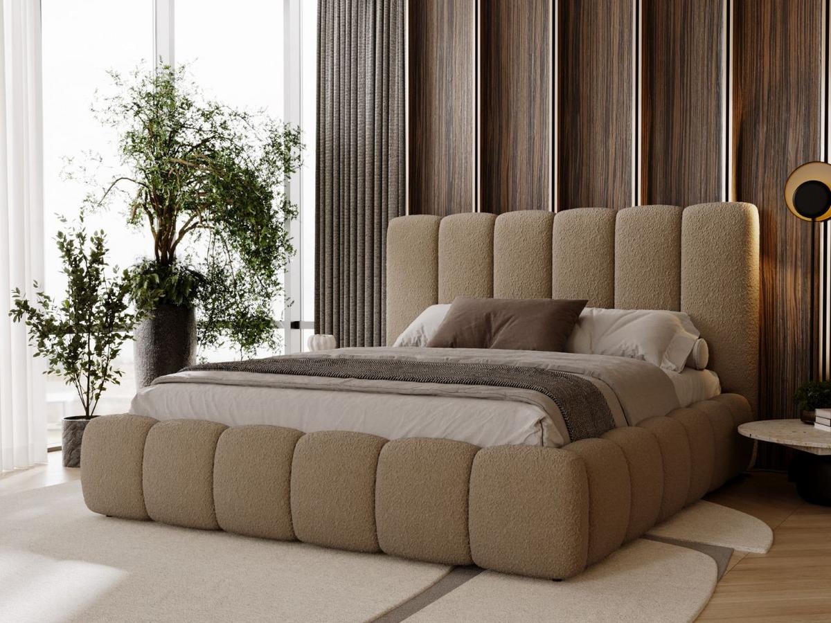 POLSTERBETT Imperial 180x200 Bouclé-Stoff Braun - Braun, Textil (180/200cm) - Graingold