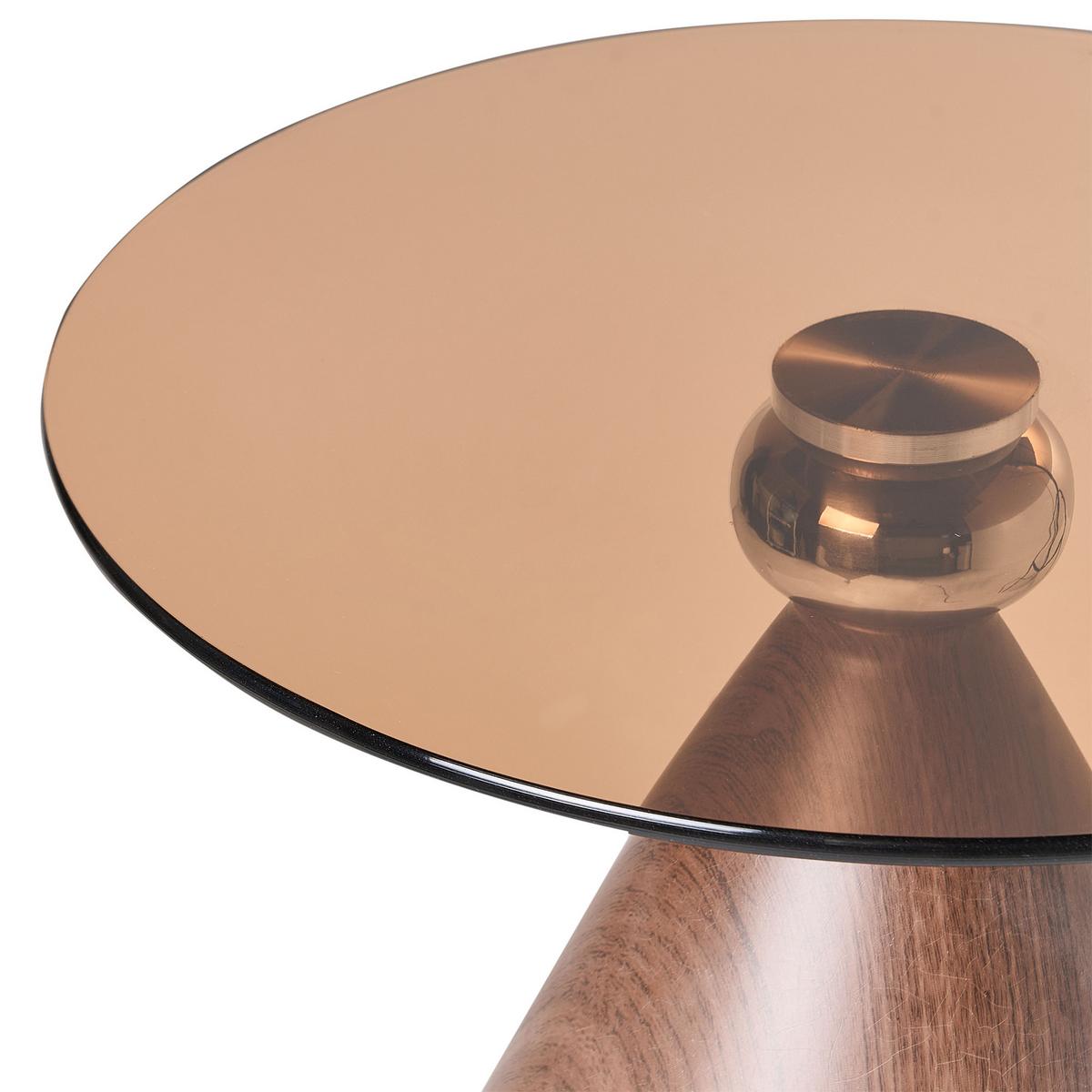 BEISTELLTISCH Sicherheitsglas Braun Corella - Braun, Metall (45/45/45cm) - Beliani