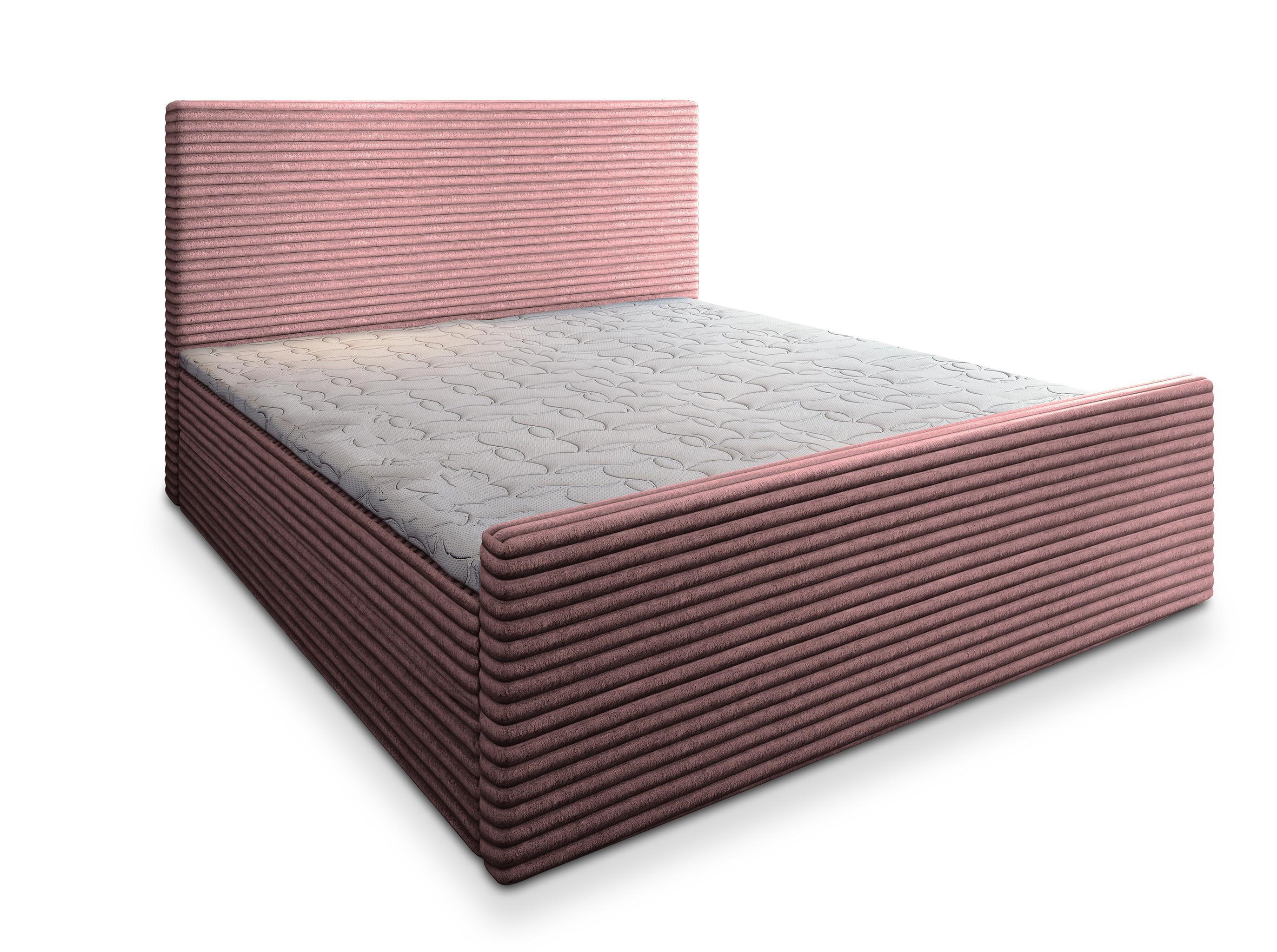 BOXBETT BRENTO 160x200 cm mit Matratze und Topper - Rosa - Rosa, Holz (160/200cm) - MASSENO
