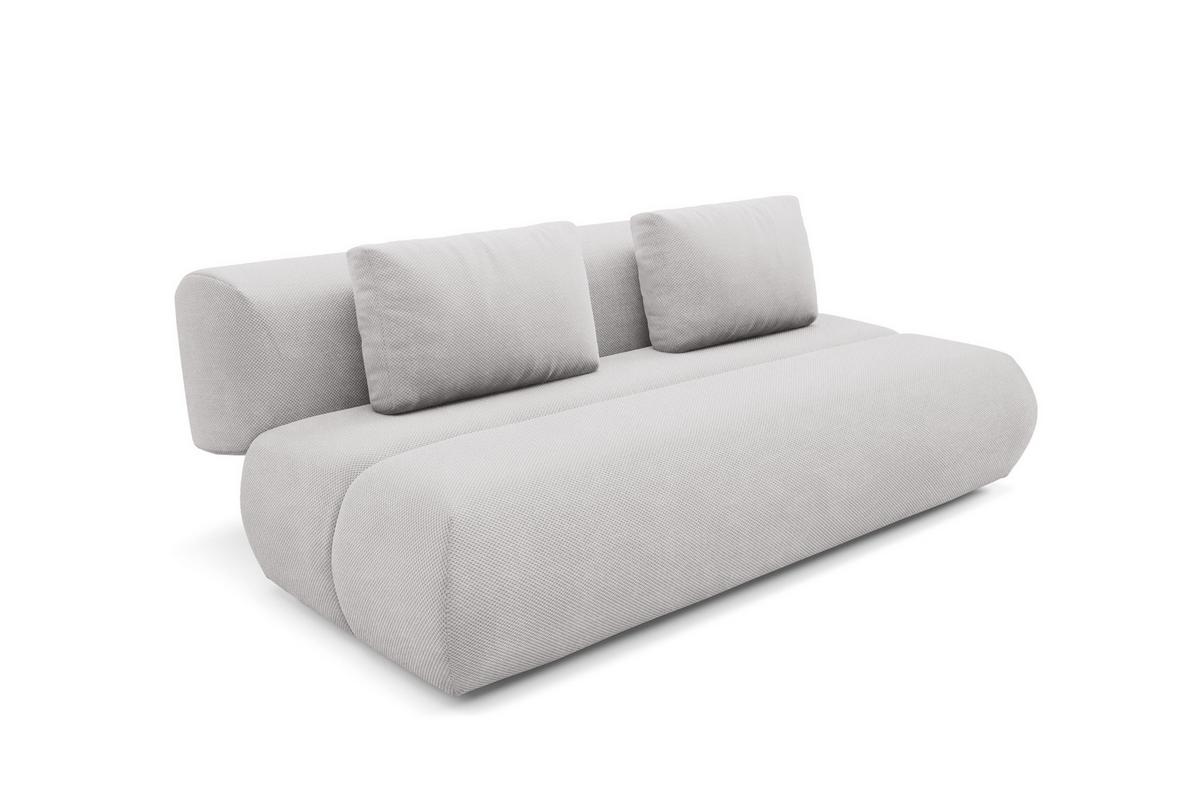 BETTSOFA ATOMO Hellgrau Velours-Stoff mit Schlaffunktion - Hellgrau, Holz (217/82/134cm) - MASSENO