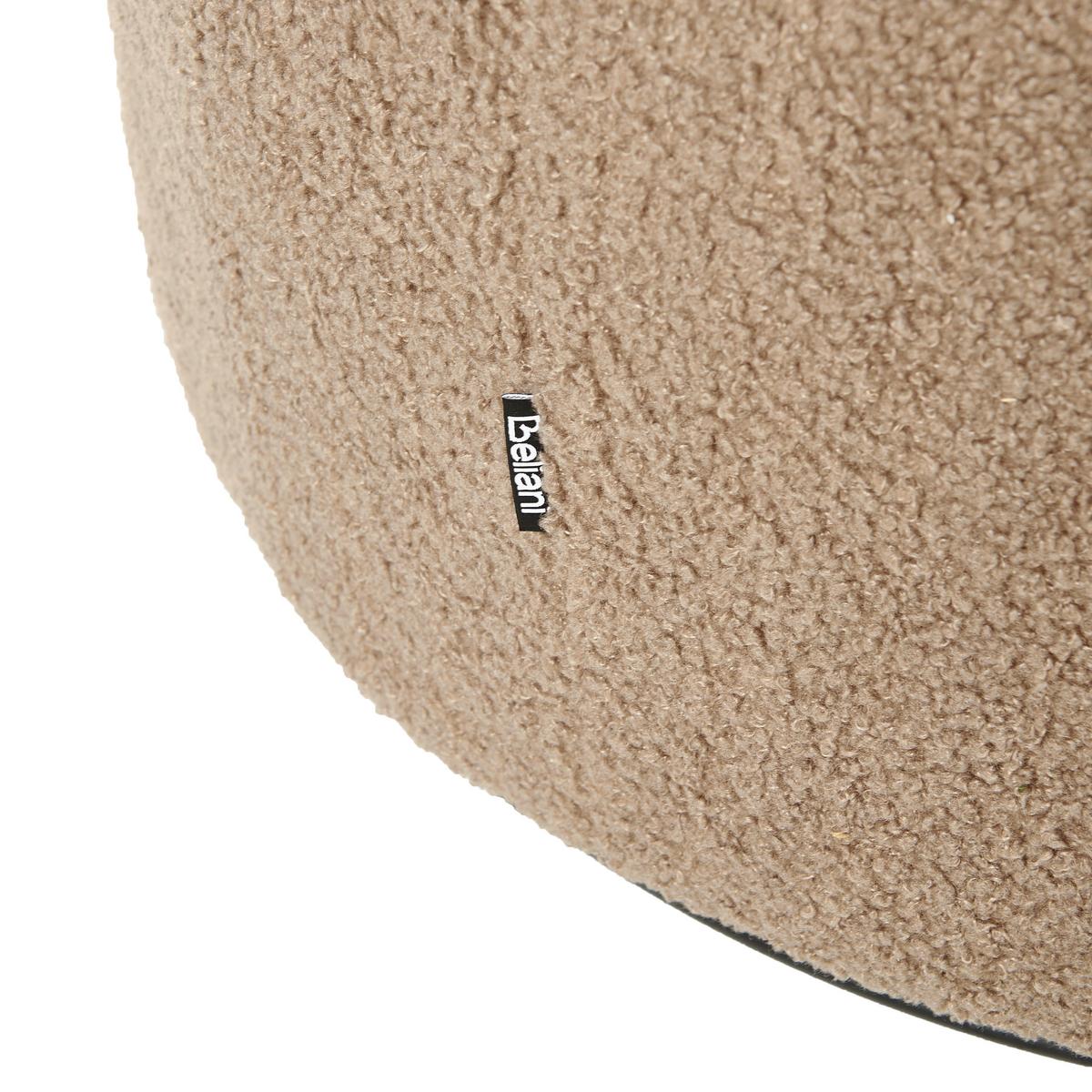 DREHSESSEL Taupe Davik - Taupe/Schwarz, Textil (62/67/63cm) - Beliani