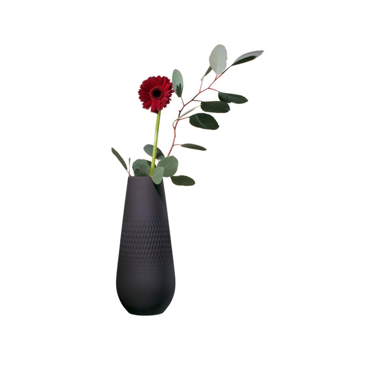 VASE Manufacture Collier Noir 26 cm - Schwarz, Keramik (26cm) - Villeroy & Boch