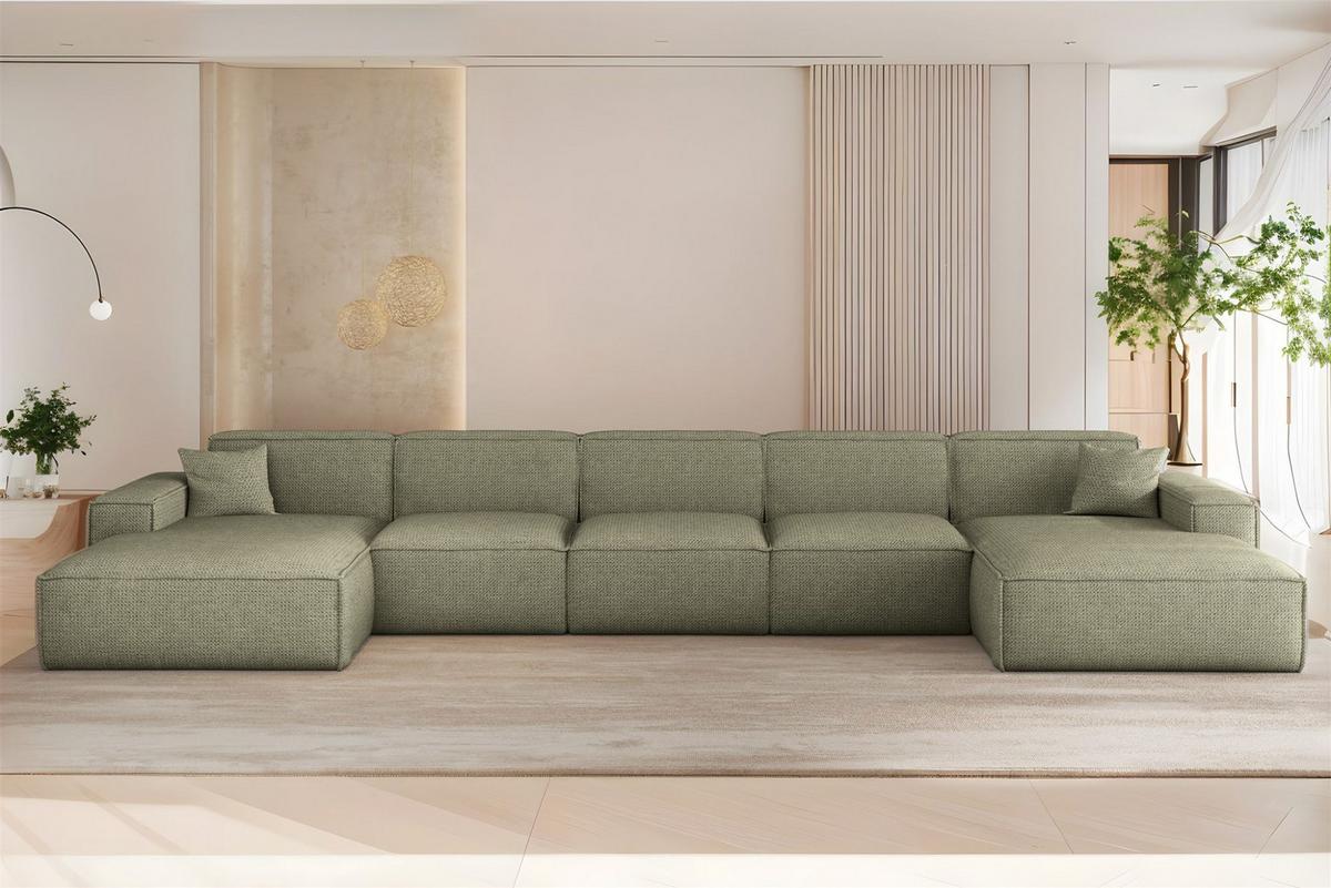 WOHNLANDSCHAFT Celes Premium Xl Artico - Grün, Holzwerkstoff/Textil (462/73/165cm) - Fun Möbel