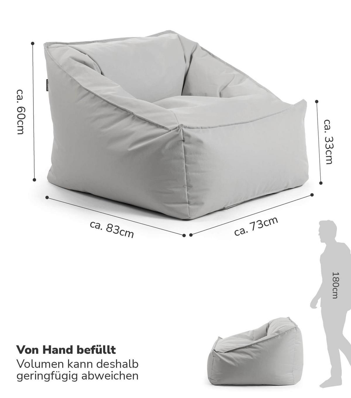 OUTDOOR SITZSACK Der Sunnyboy - Grau, Textil (80/60/83cm) - Mokebo