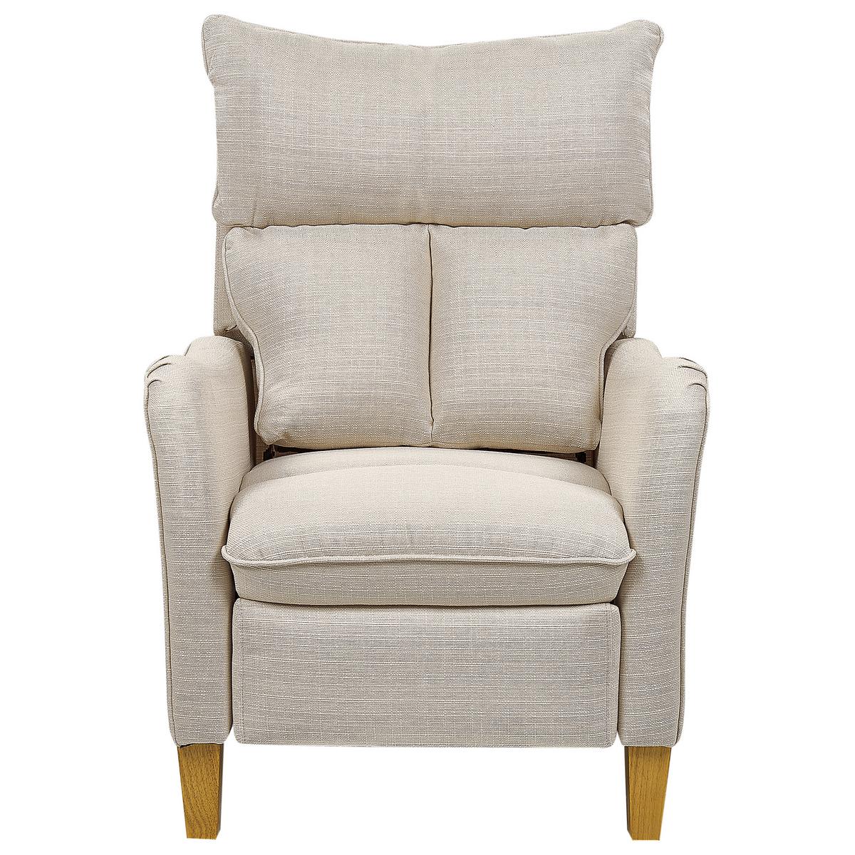 SESSEL hellbeige manuell verstellbar Royston - Hellbraun/Beige, Textil (68/108/73cm) - Beliani