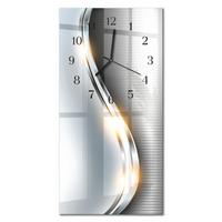 WANDUHR aus Glas 30x60 cm - Metallabstraktion - Silberfarben, Glas (30/60/0.4cm) - TULUP