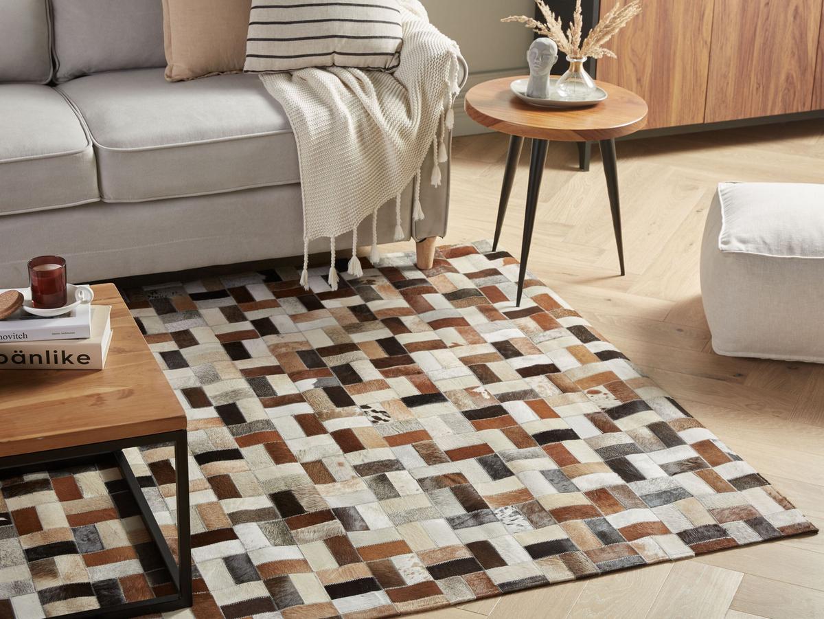 KURZFLOR-TEPPICH Cesme 230/160 cm - Multicolor, Fell (160/230cm) - Beliani