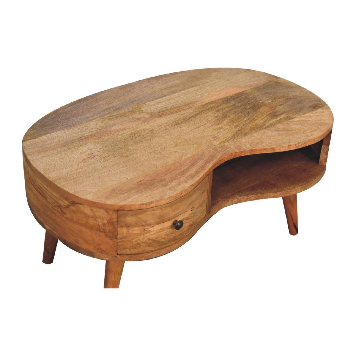 COUCHTISCH 1 Schublade, 1 offenes Fach, Nordische Beine, Beige - Messingfarben/Braun, Holz/Metall (50/80/40cm) - Artisan Furniture