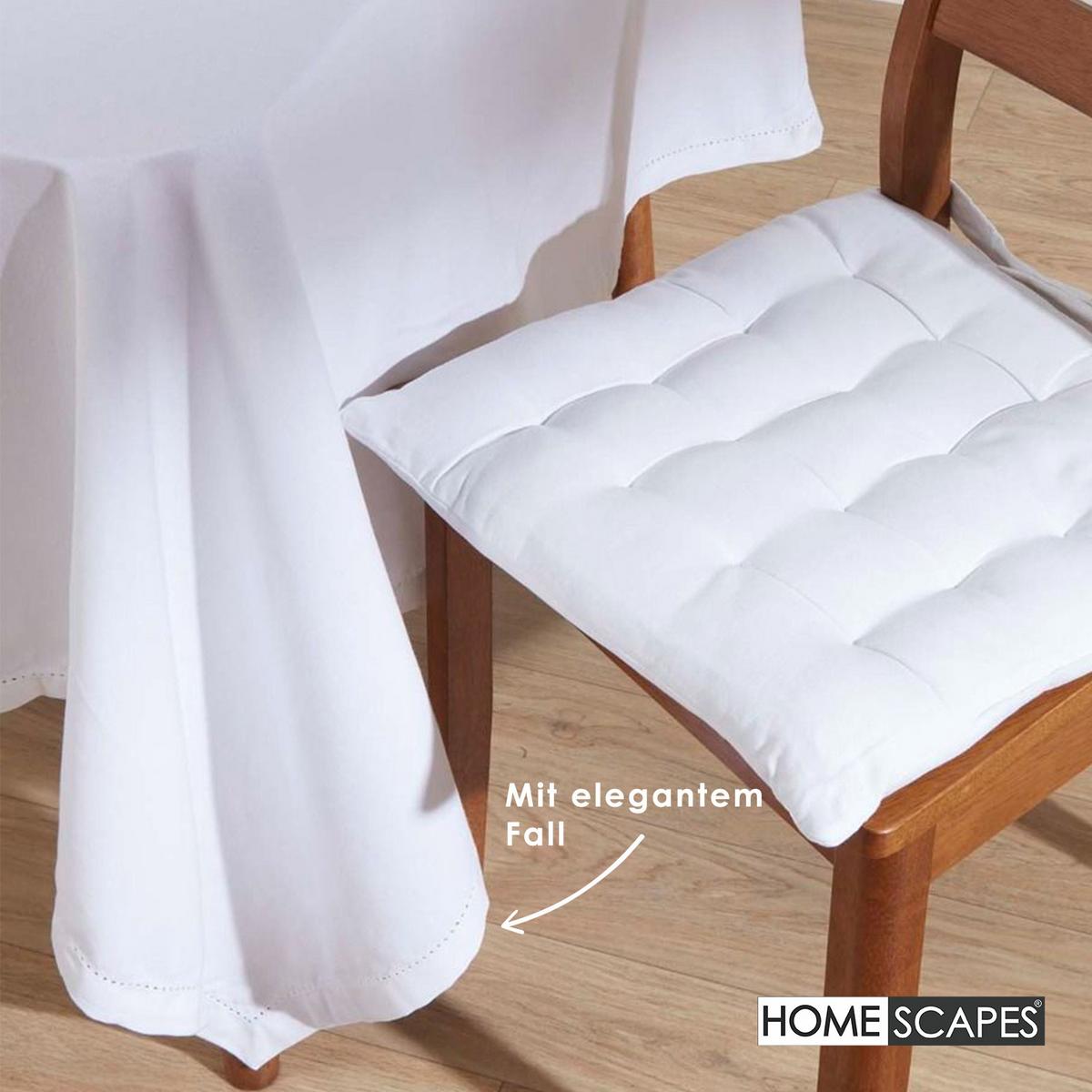 TISCHDECKE weiß 137/228 cm, 100% Baumwolle - Weiß, Textil (137/228cm) - Homescapes