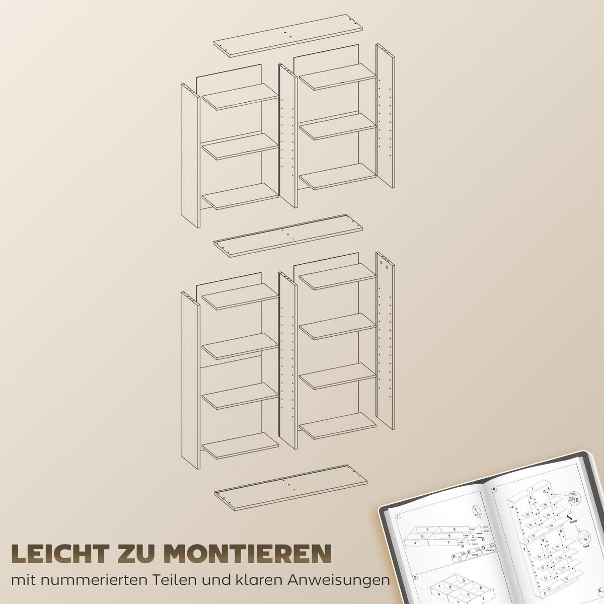CD-REGAL Spanplatte Schwarz - Schwarz, Holzwerkstoff (24/175/78.5cm) - HOMCOM
