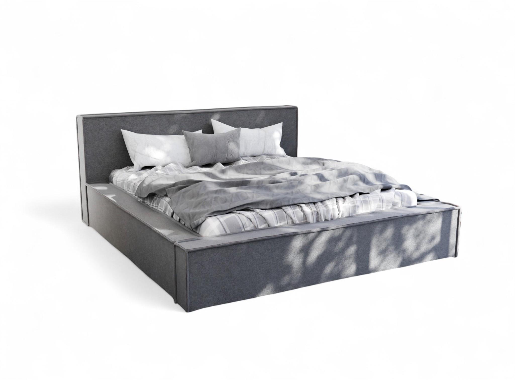 POLSTERBETT Aldana Komplettset - Anthrazit, Holzwerkstoff/Textil (160/200cm) - Fun Möbel
