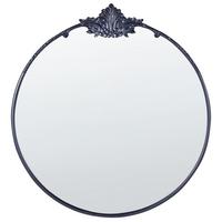 WANDSPIEGEL schwarz Metall rund 67 cm Sommant - Schwarz, Metall (67/76/3cm) - Beliani