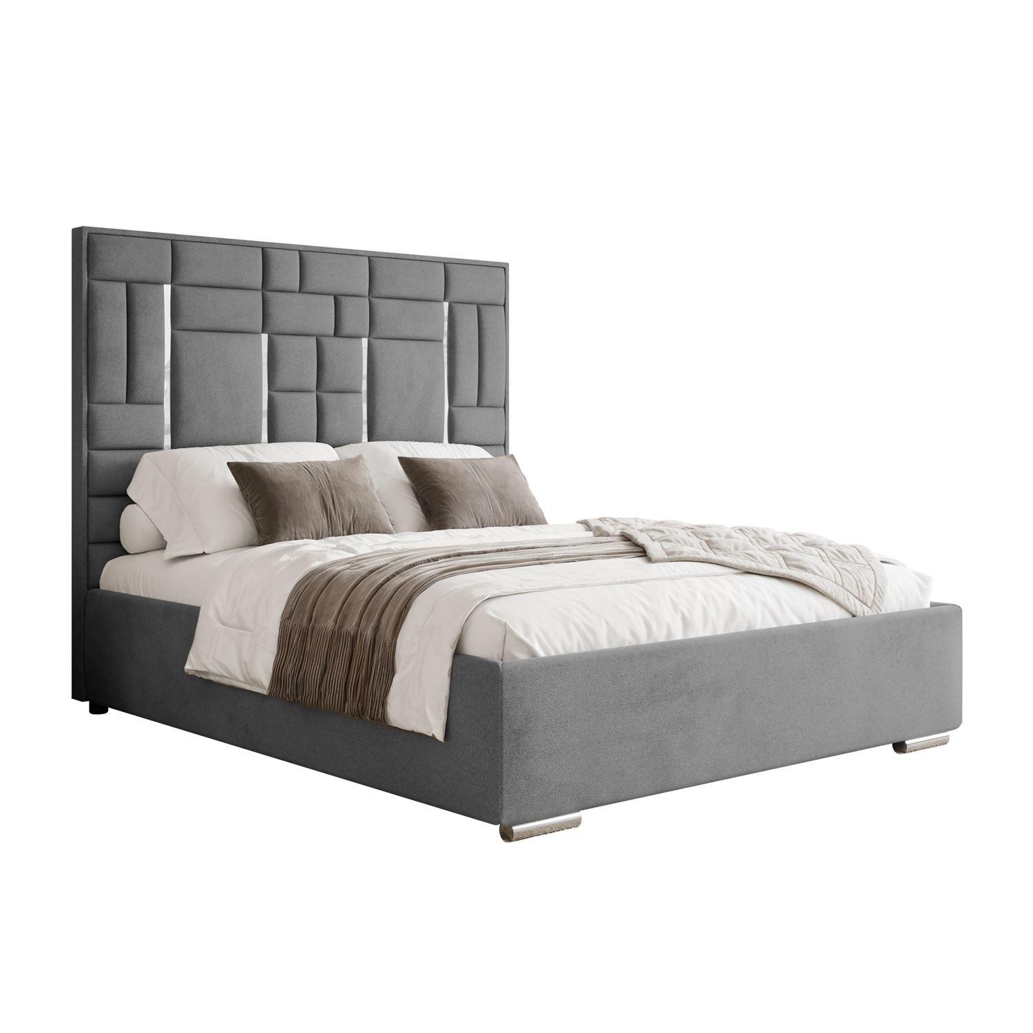 POLSTERBETT BRIGITTE SILVER mit Bettkasten 180x200 cm Element 23 - Grau, Textil (180/200cm) - Lookway