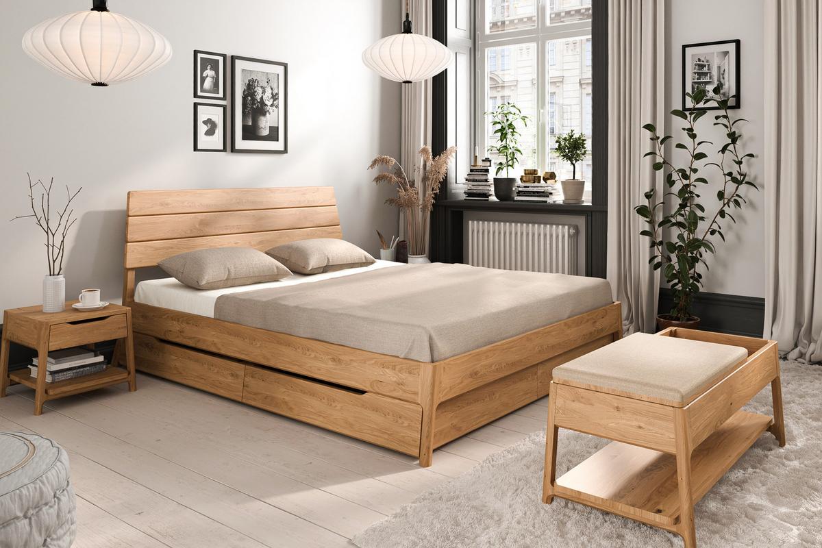 MASSIVHOLZBETT PAUL 1 200 x 220 Wildeiche - Wildeiche, Holz (200/220cm) - byoak