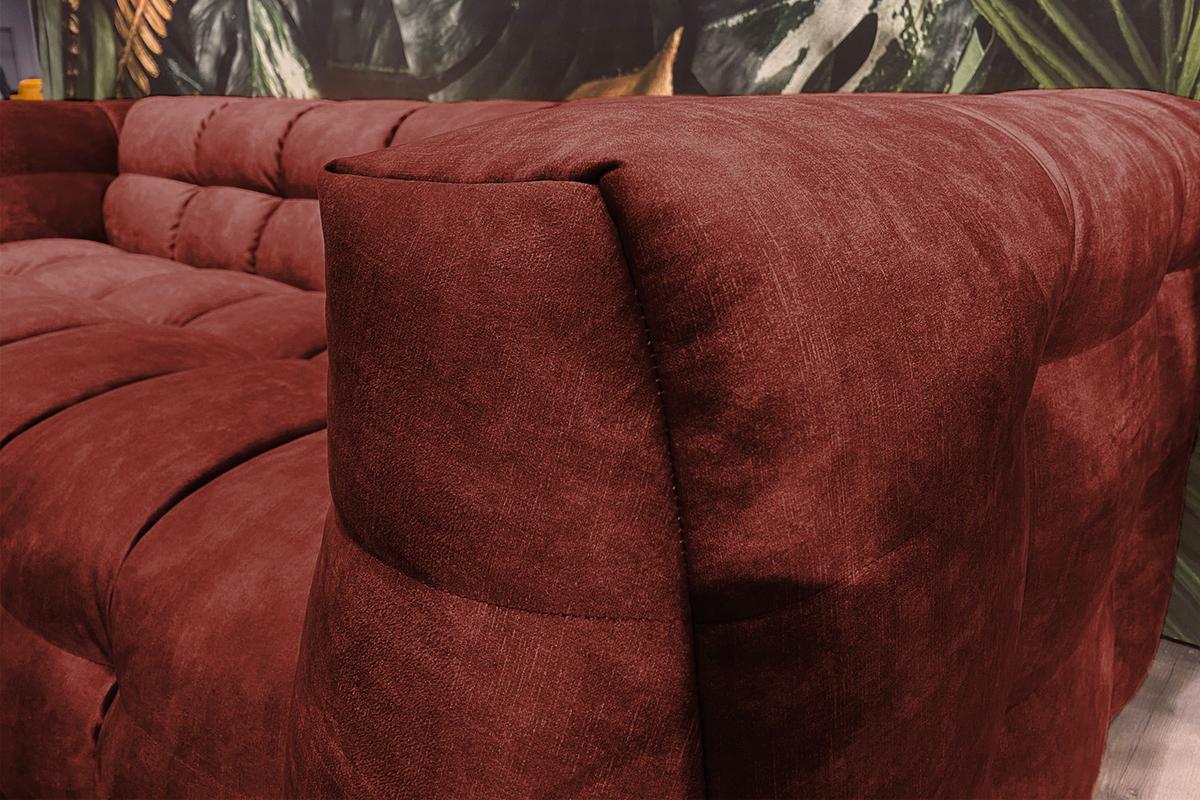 SOFA RIO Bordeaux Velvet - Bordeaux/Schwarz, Textil (282/68/105cm) - KAWOLA