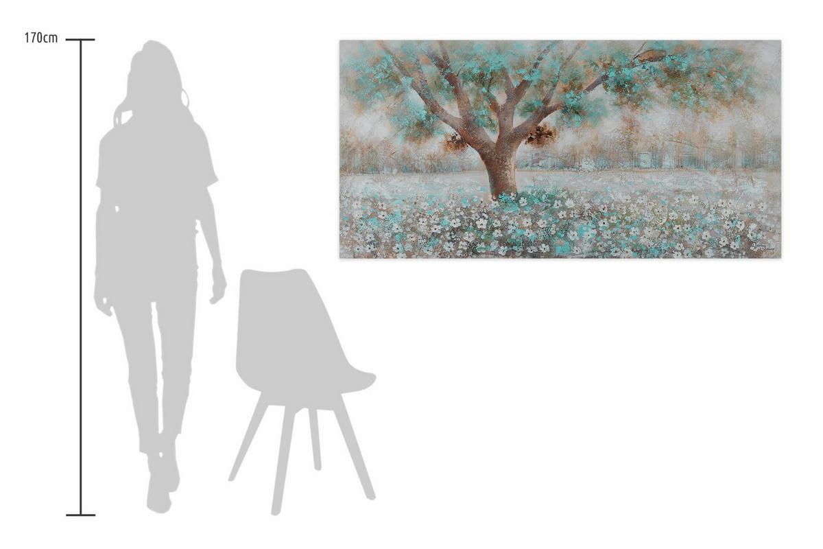 ÖLGEMÄLDE 140/70 cm - Weiß/Braun, Holz/Textil (140/70cm) - KUNSTLOFT