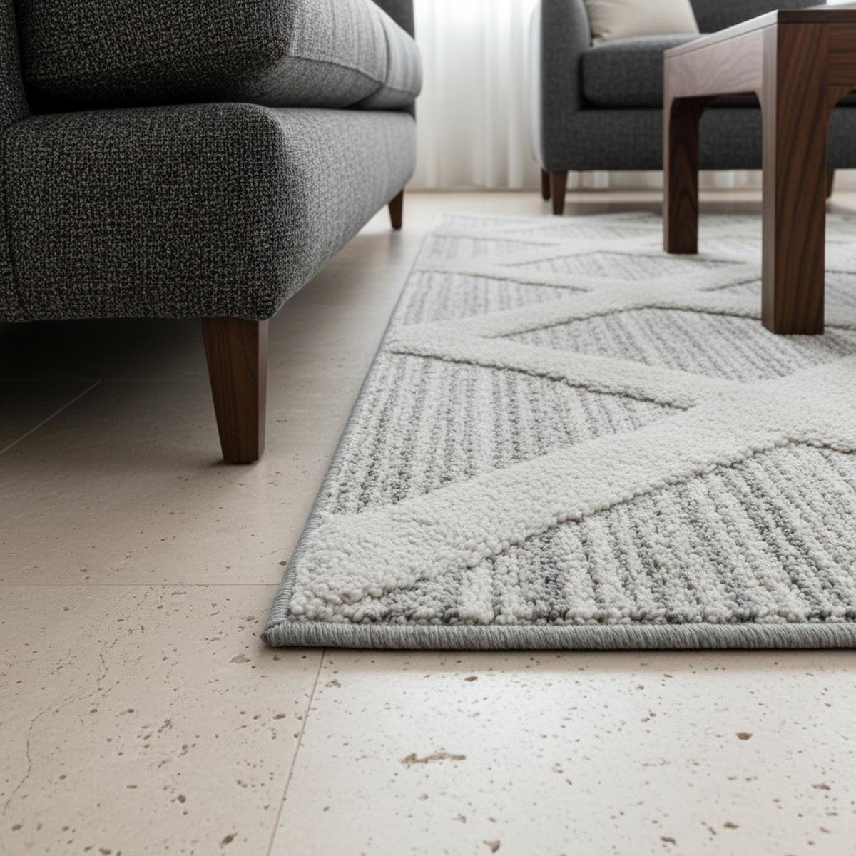 HOCHFLORTEPPICH EISACK, im Boho-Stil, Grau, 80 x 150 cm - Grau, Textil (150/80cm) - KADIMA DESIGN