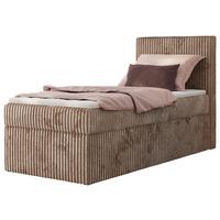 BOXBETT TILIANO 90/200 - Braun Cord - H4 - Visco Topper - Rechts - Braun, Textil (90/200cm) - MKS