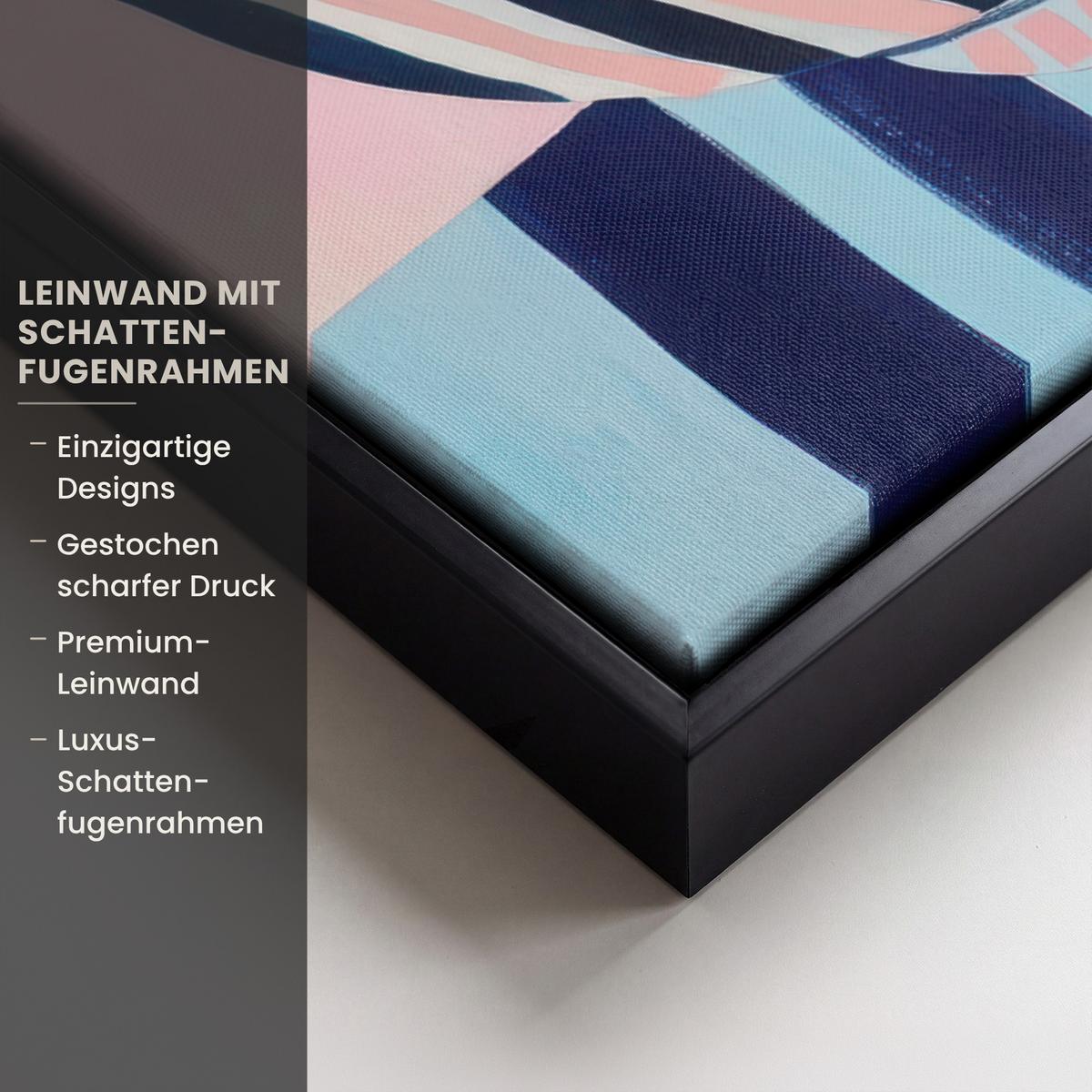 LEINWAND Bilder mit Rahmen - Obst - Abstrakter Hintergrund - Rosa - 50x70 - Pink, Textil (50/70cm) - MuchoWow