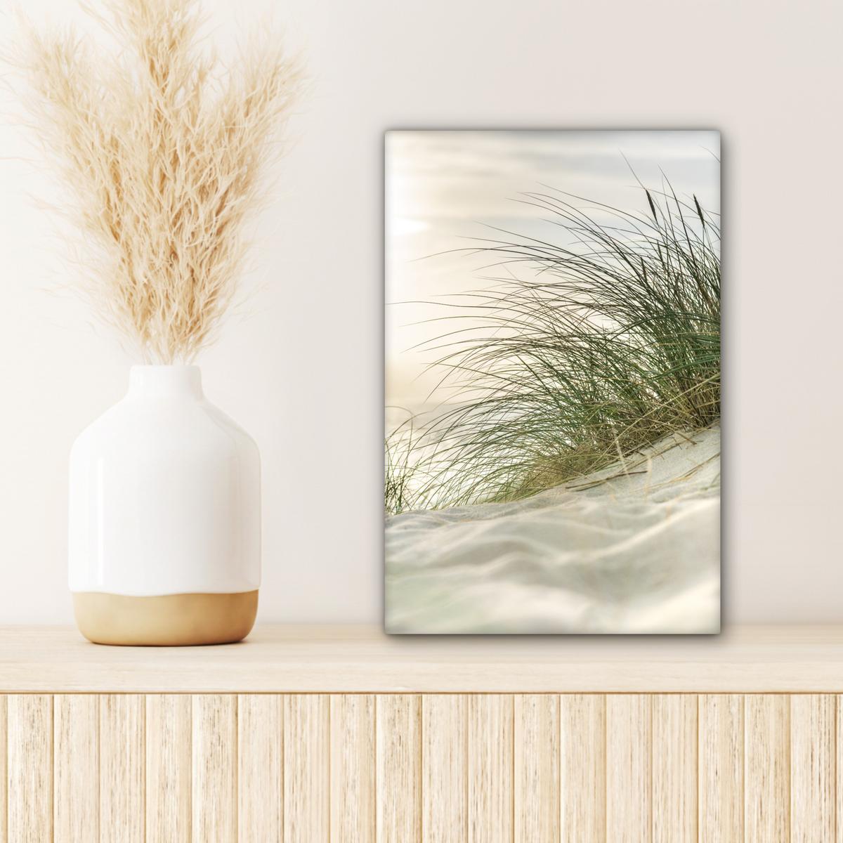 LEINWANDBILD Dünen mit Strandhafer in der Sonne des Nationalparks Schleswig-Holsteinisches Wattenmeer Deko Wohnzimmer 20x30 cm - Creme, Textil (20/30cm) - MuchoWow