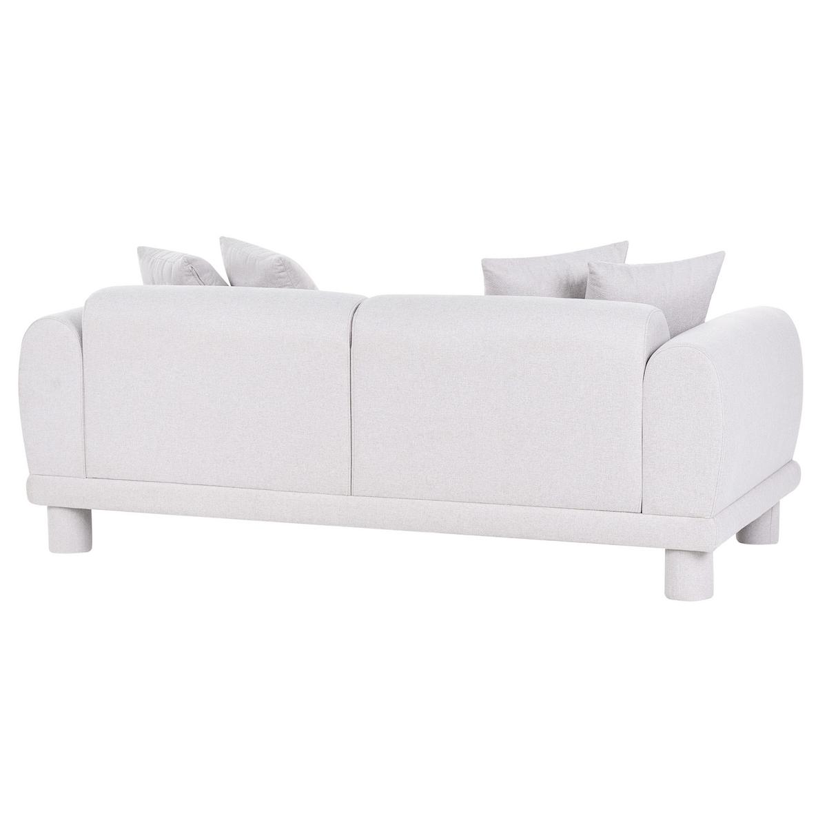 3-SITZER-SOFA Stoff Hellgrau Pori - Hellgrau, Textil (202/74/93cm) - Beliani