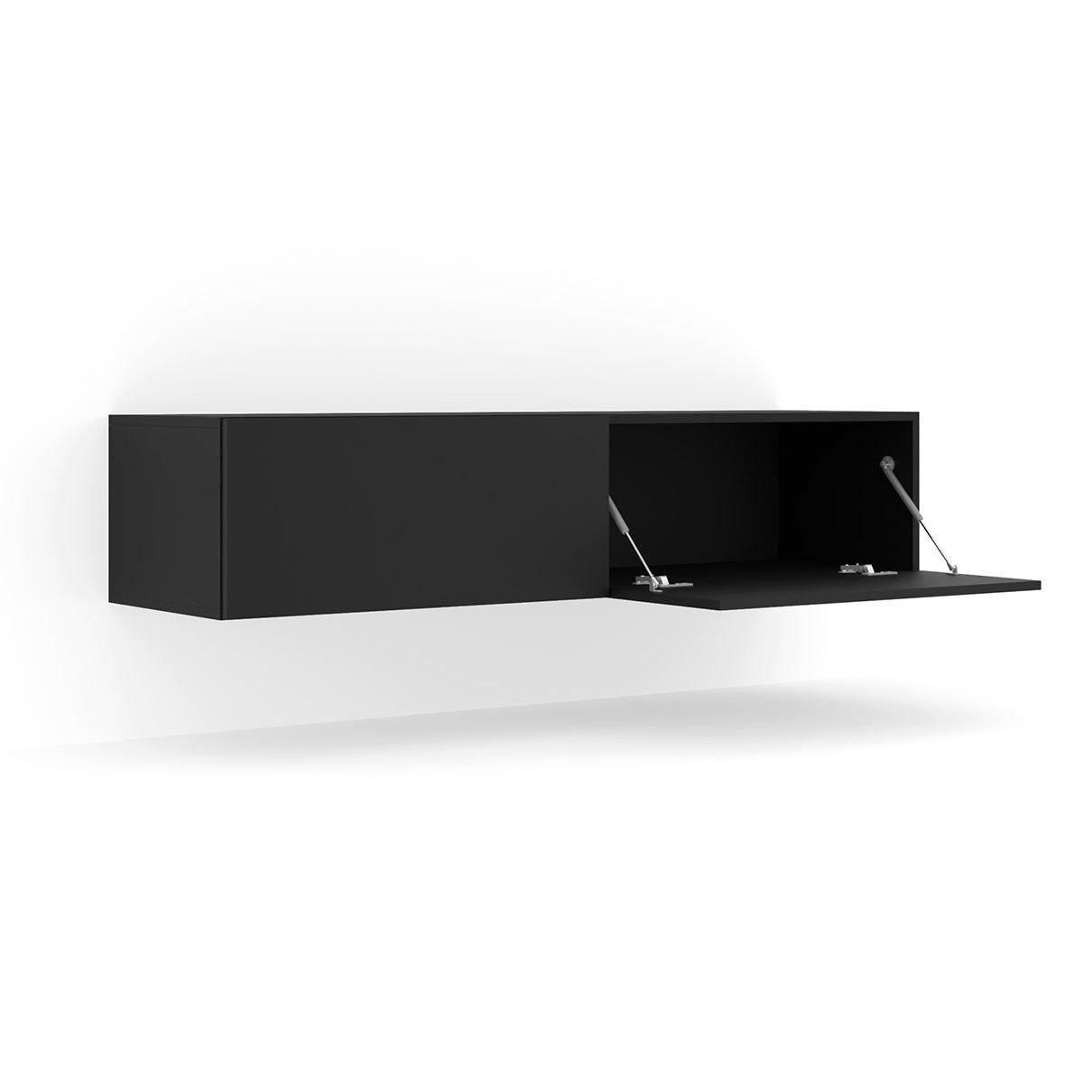 TV-MÖBEL Bali Mattschwarz - Schwarz, Holzwerkstoff (140/30/40cm) - Petits-meubles