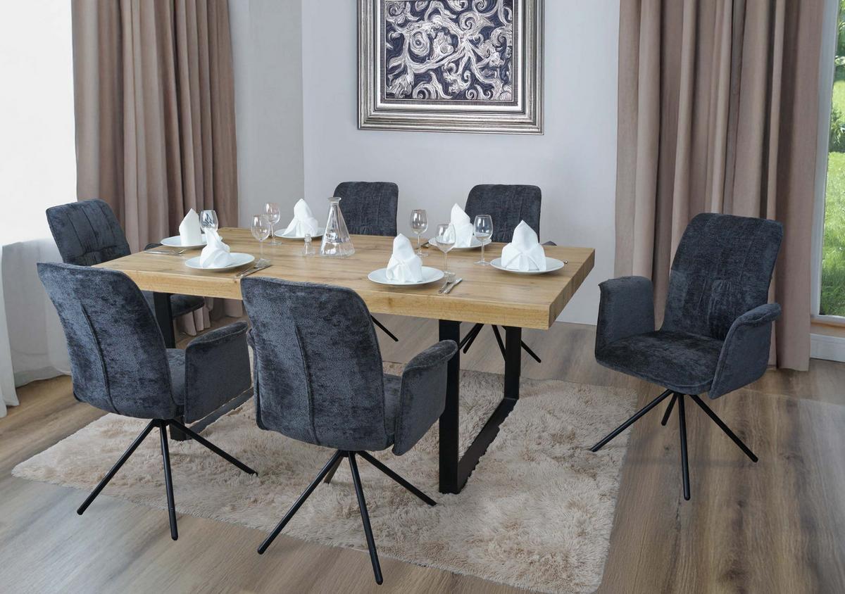 ESSZIMMERSTUHL Grau 2er-Set - Dunkelgrau/Grau, Textil (70/94/60cm) - MCW