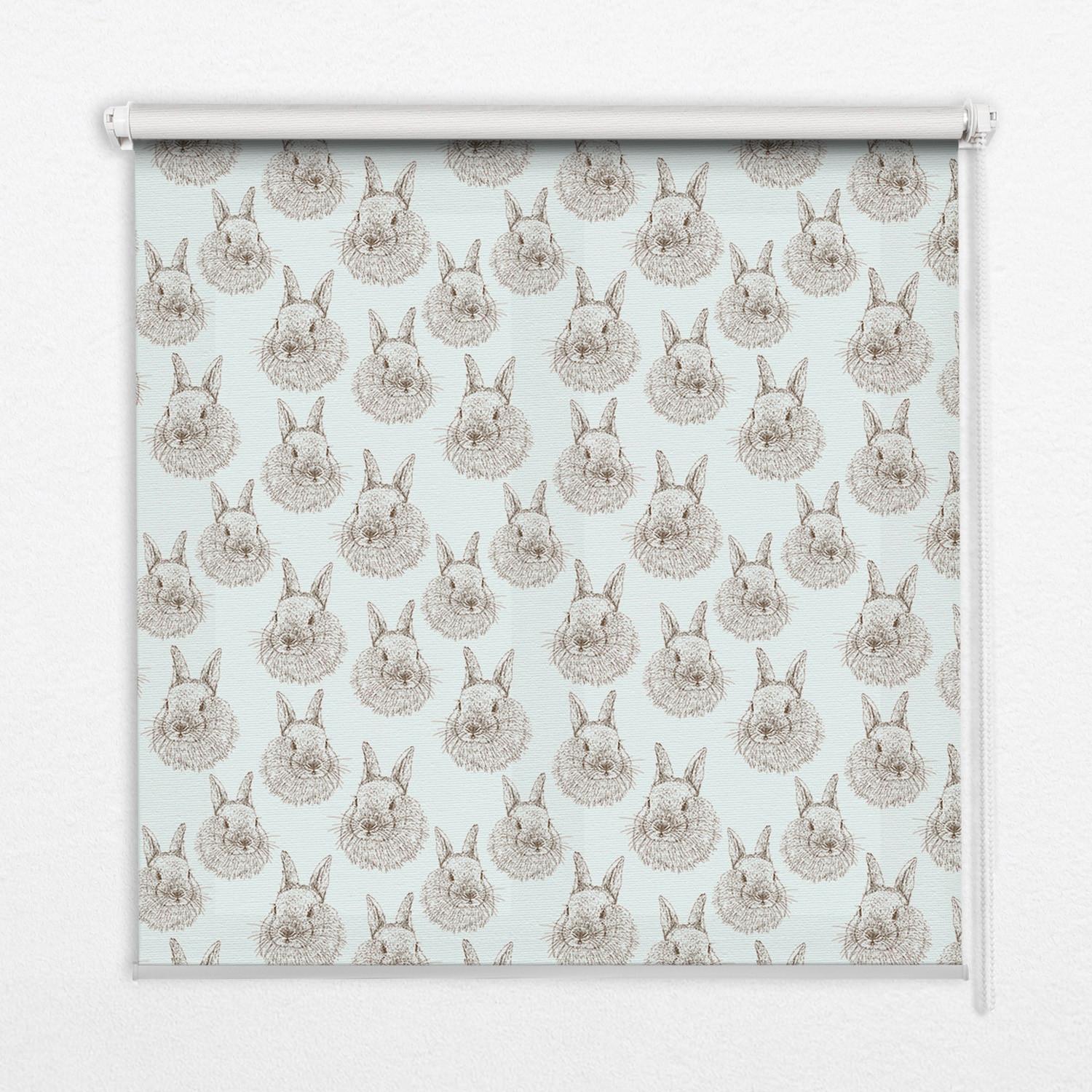 INNENROLLO - Fensterrollo - Rollo - 80x180 cm - Kaninchen - Grau, Kunststoff (80/180/0.5cm) - TULUP