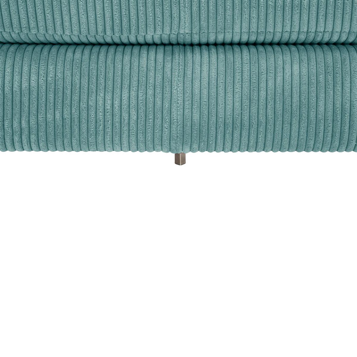 SOFA mit Longchair rechts Kaylynn Cordstoff eisblau - Pastellblau, Kunststoff (175/294cm) - 58aufmkessel