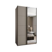 SCHWEBETÜRENSCHRANK 245,5/130/64 2-türig - Kaschmir/Schwarz, Holz/Metall (130/245/64cm) - Abiks Möbel