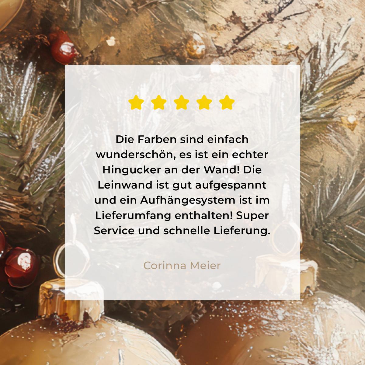LEINWANDBILD Weihnachten - Kugeln - Beige - Gold Deko Schlafzimmer 30x20 cm - Goldfarben, Textil (30/20cm) - MuchoWow
