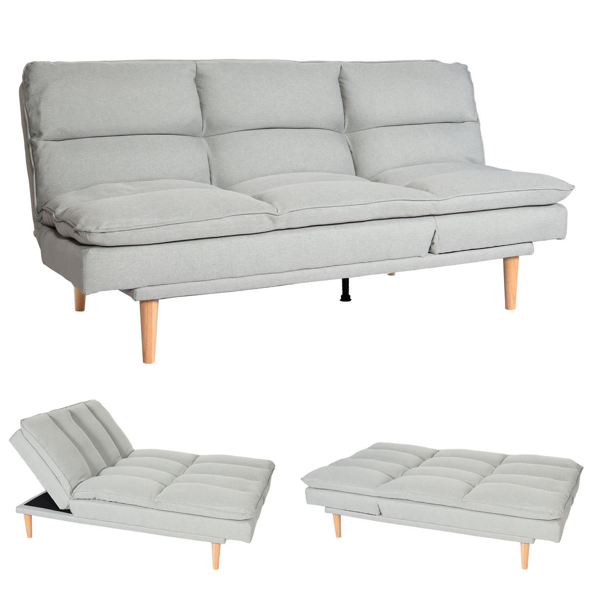 SCHLAFSOFA Hellgrau - Salbeigrün/Hellgrau, Textil (180/90/110cm) - MCW