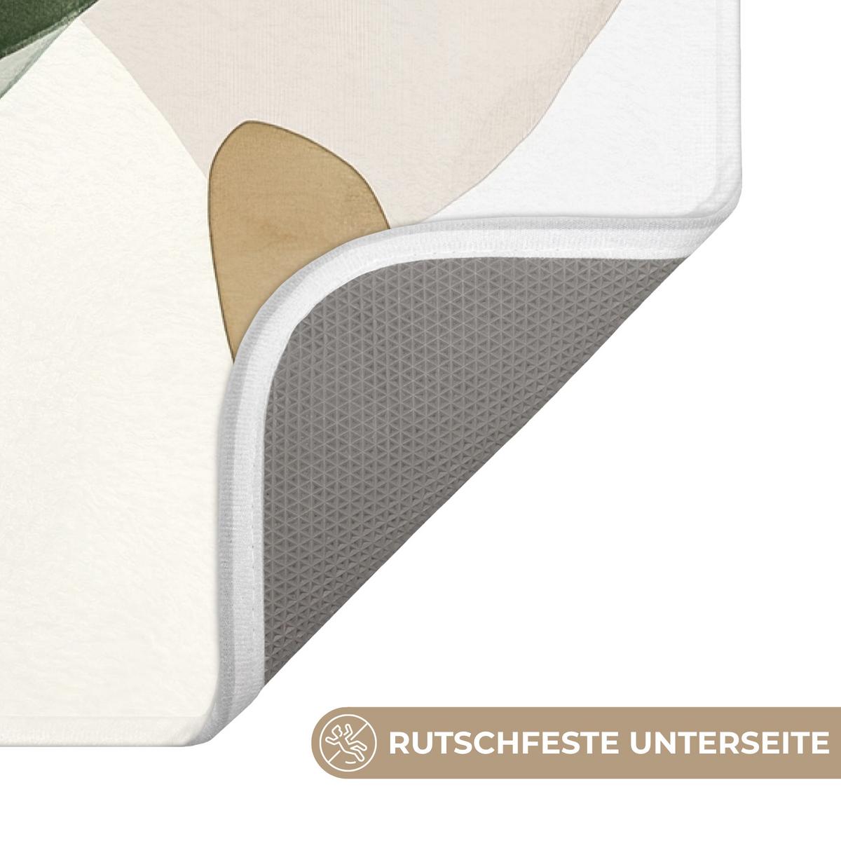WC-VORLEGER Japandi - Abstrakt - Grün WC Teppich 40x60 cm - Grün, Textil (40/1cm) - OnlyWow
