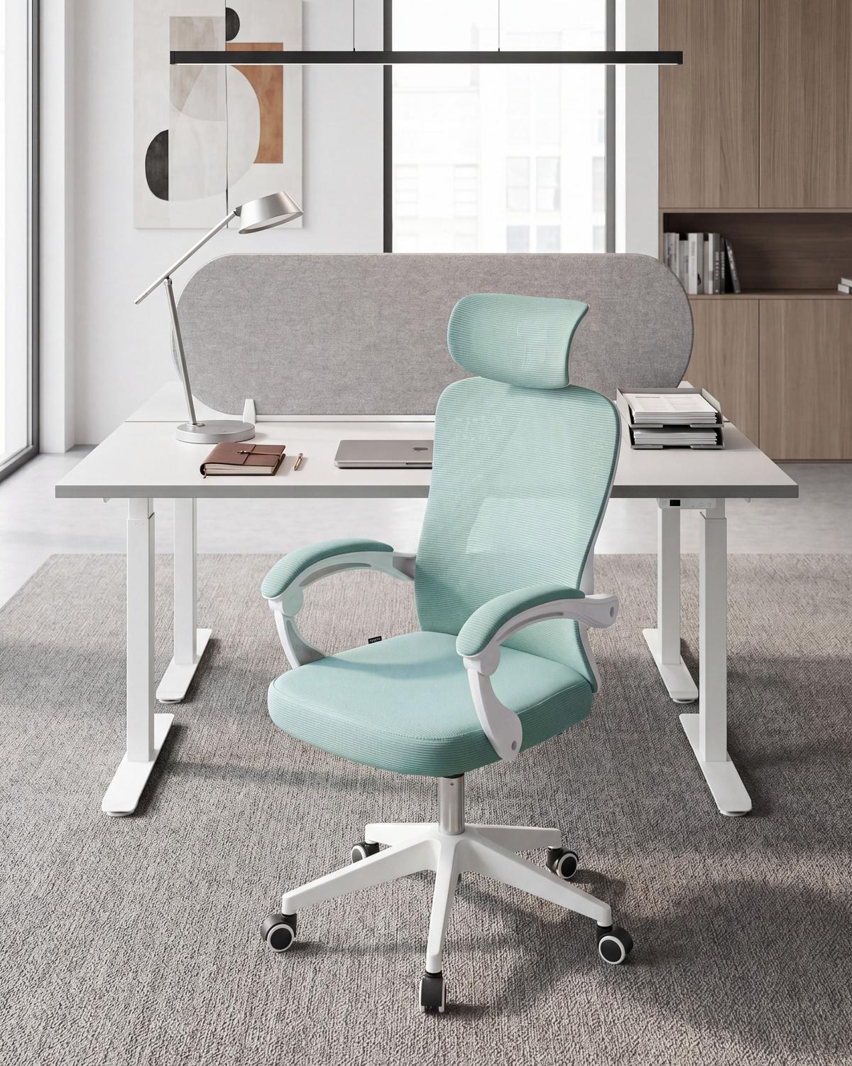 BÜROSTUHL Mintgrün Seranev - Mintgrün, Textil (60/115/60cm) - Beliani