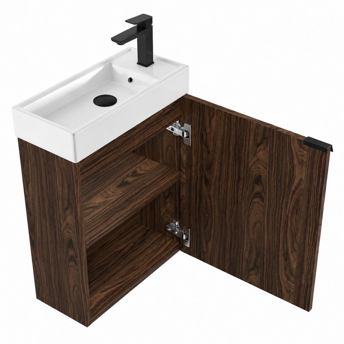GÄSTE-WC-MÖBELSET Keno 2 Teile Walnuss Braun – 50 x 23 x 60cm - Eichefarben, Holz (50/60/23cm) - Badplaats