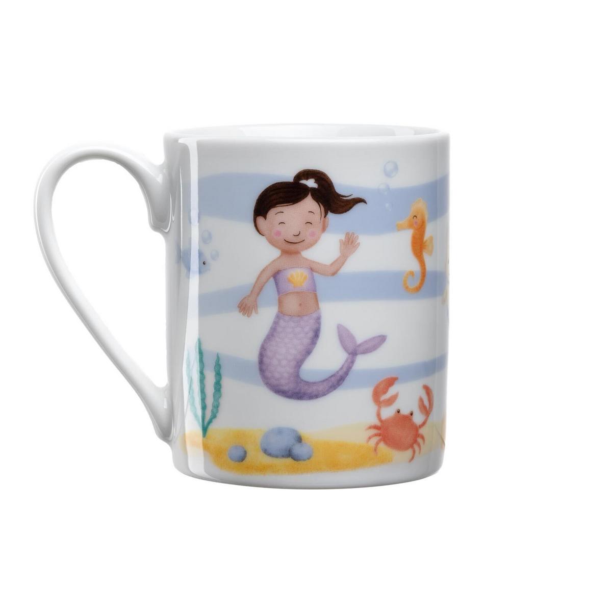 KINDERGESCHIRR SET MIT BESTECK BAMBINI AVVENTURA Meer - Hellblau, Keramik/Kunststoff (2/2/2cm) - Leonardo Living