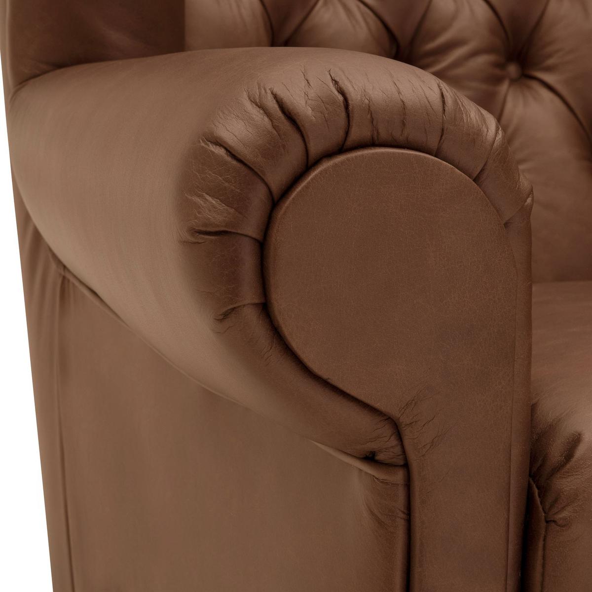 OHRENBACKENSESSEL Katreen Echtleder (Antikoptik) cognac - Cognac, Leder (90/101/91cm) - 58aufmkessel