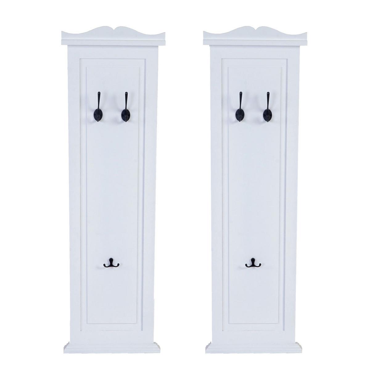 WANDGARDEROBE Weiß 2er-Set - Weiß, Holz (28/109/5cm) - MCW