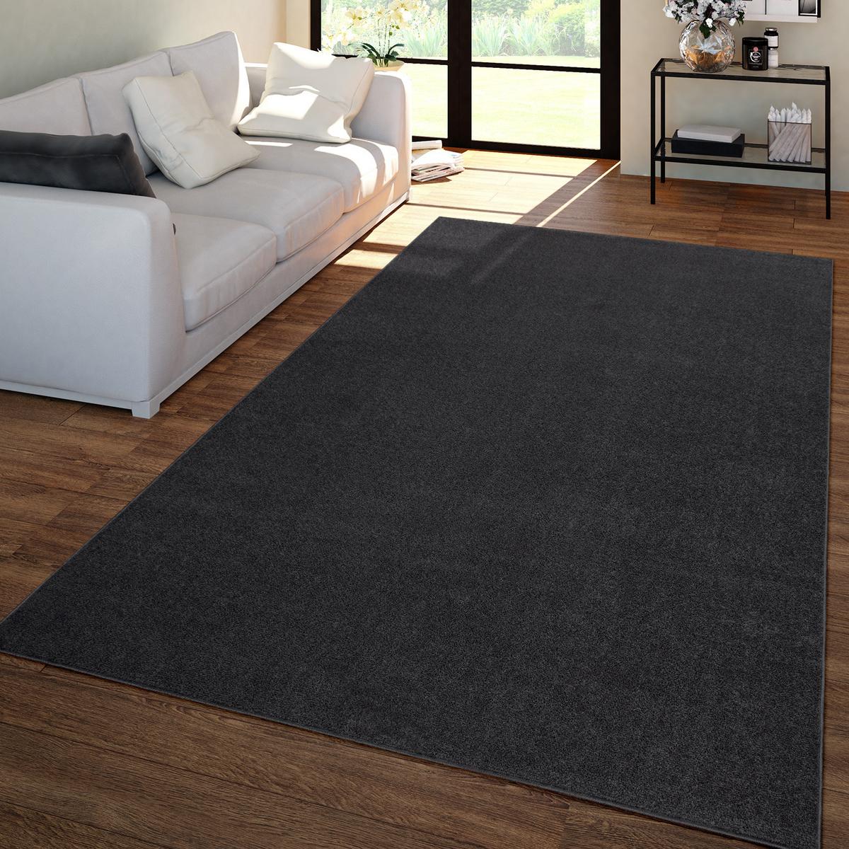 FLACHWEBETEPPICH Grau Schwarz 80 x 250 cm - Schwarz, Kunststoff (80/250cm) - TT Home